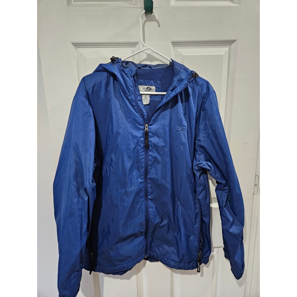 C9 by Champion Mens Blue Hooded Windbreaker Jacket Mesh Lined L2985 Size‎ M